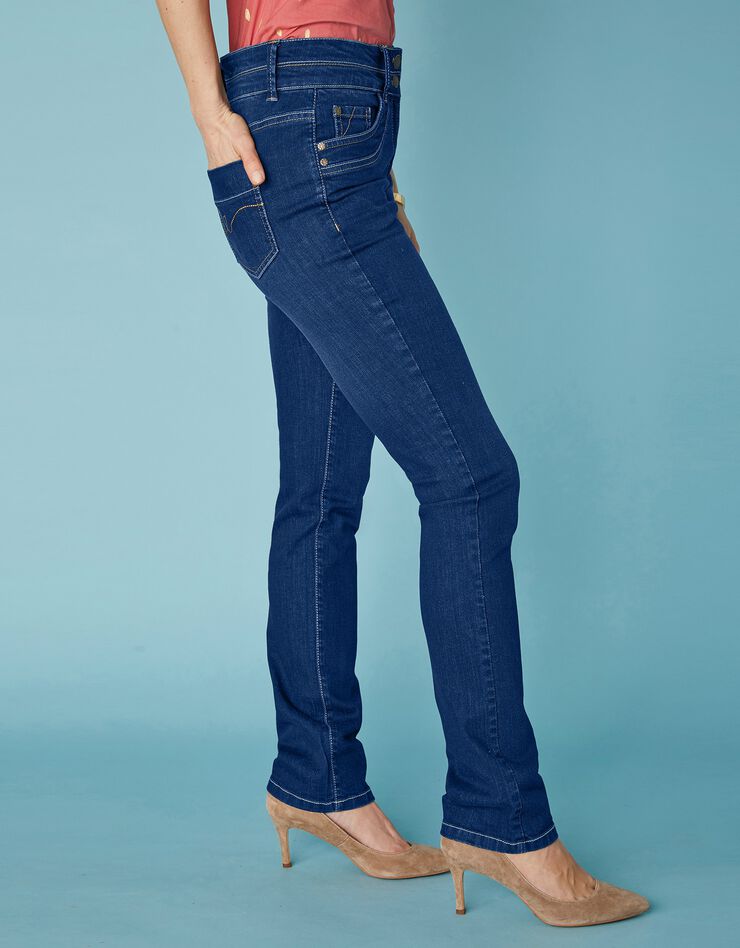 Jean coupe droite délavé stretch (dark blue)