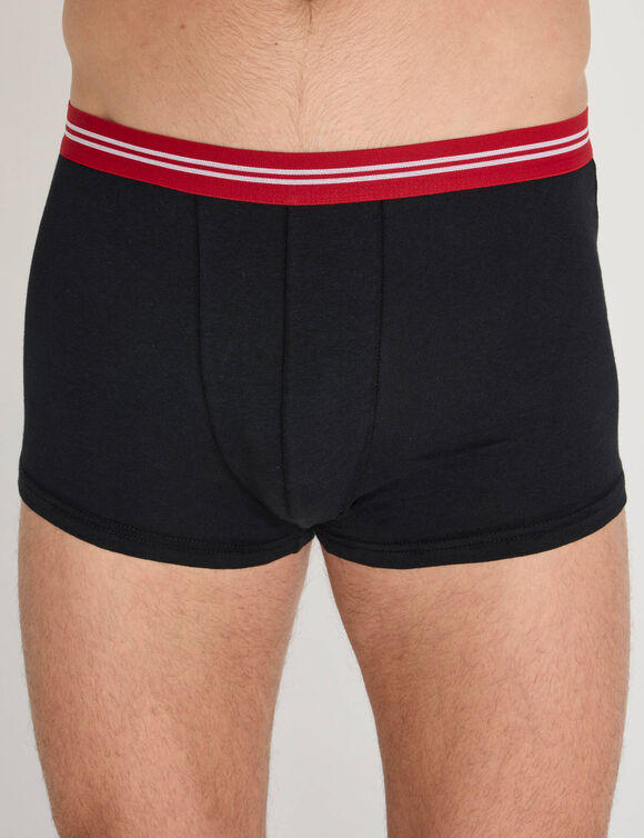 Boxer uni ceinture ray&eacute;e - lot de 4 (noir)