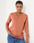 Pull col V, laine d'agneau (rose chiné)
