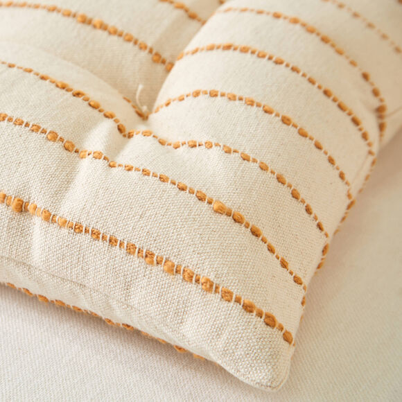 Long coussin déco tissage artisanal (naturel / miel)