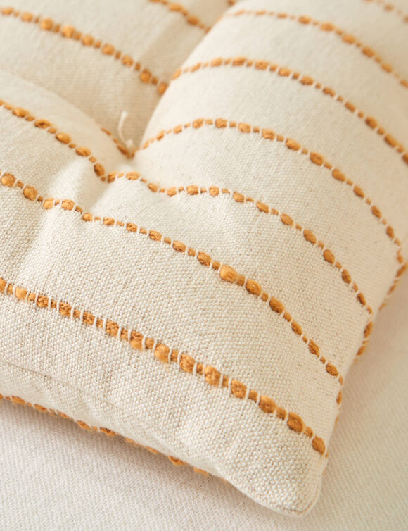 Long coussin déco tissage artisanal (naturel / miel)