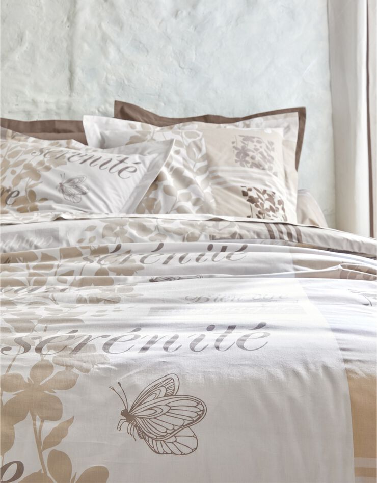 Bedlinnen Séverine in katoen met natuurprint, beige Bedlinnen Séverine in katoen met natuurprint, beige, hi-res image number 5