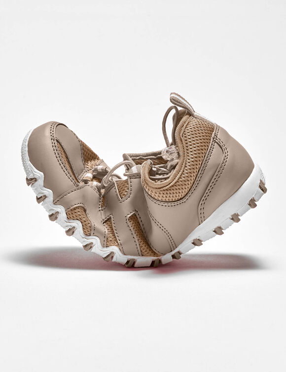 Ultrasoepele sportballerina's met scratchsluiting (taupe)