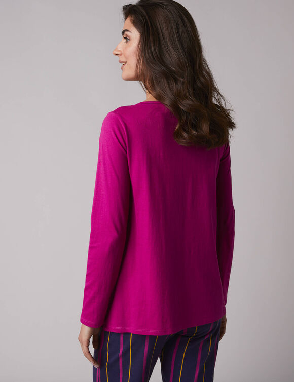 T-shirt de pyjama manches longues imprimé Estrella  (fuchsia)