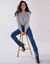 Stretchjeans in recht model met hoge taille (stone)