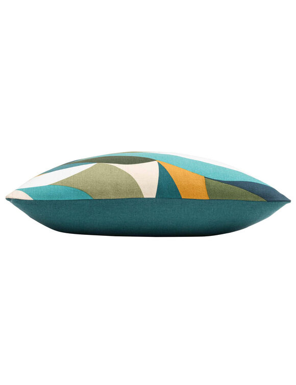 Coussin imprim&eacute; feuilles multicolores (multicolore)