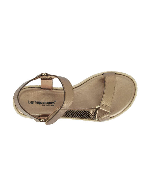 Sandales plates en cuir, Hipsnake (bronze)