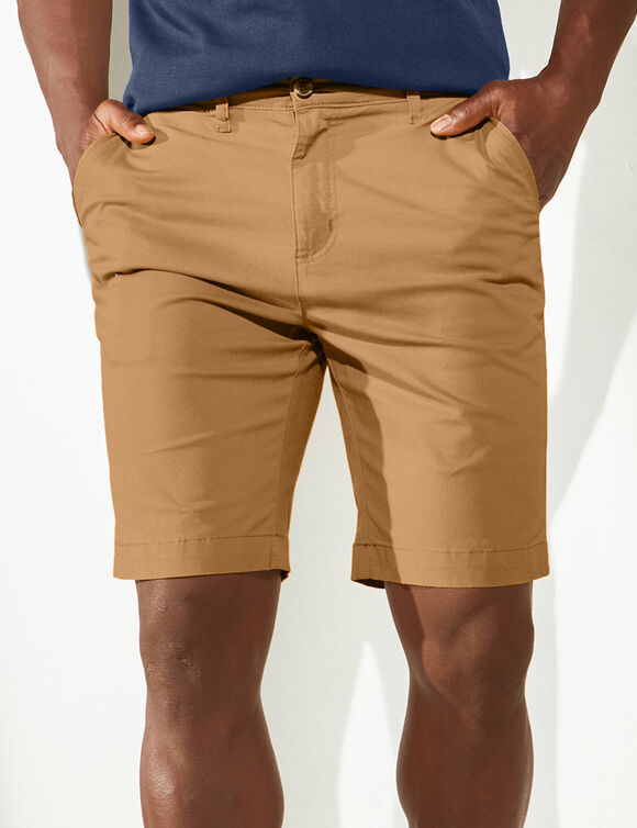 Bermuda chino arrondi sous le ventre (caramel)