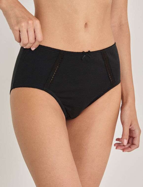 Culotte maxi en coton ajour&eacute; - Lot de 2 (blanc + noir)