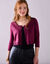 Bolero-vest met knopen, zachte touch (pruim)
