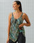 Haut de tankini imprim&eacute; asym&eacute;trique Cambuja (noir / vert)