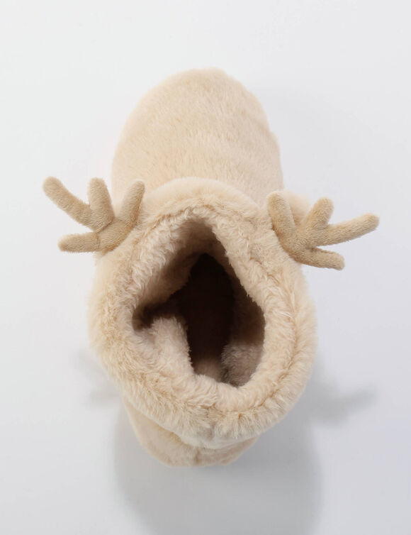 Chaussons bottillons rennes fourr&eacute;s (beige)