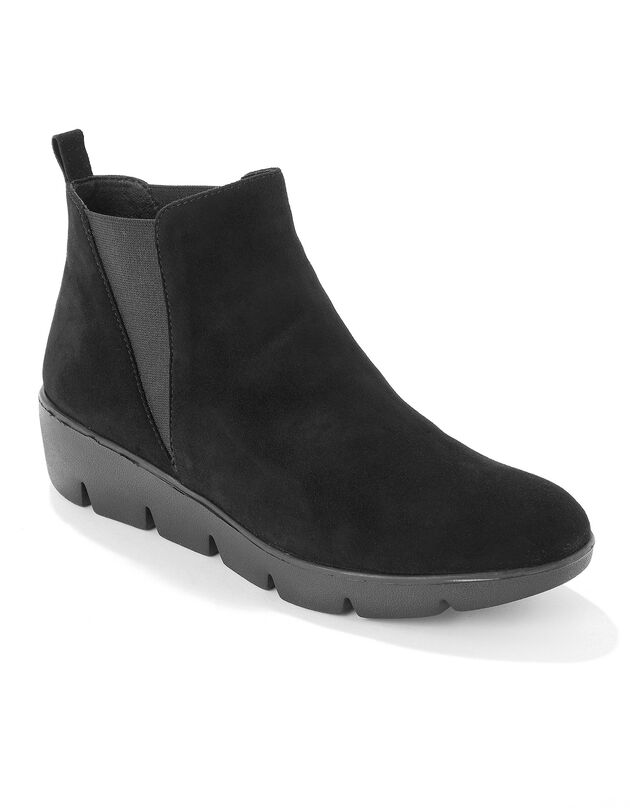 Boots met sleehak, in soepel LWG-leer - zwart (zwart)
