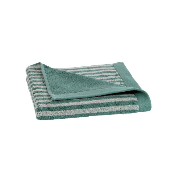 Serviette éponge coton fine rayure 500 g/m² (bleu / blanc)