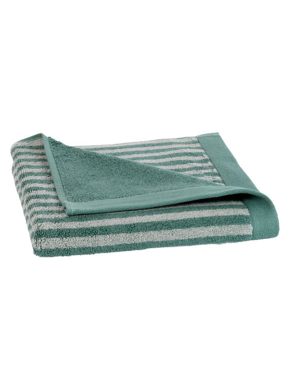 Serviette éponge coton fine rayure 500 g/m² (bleu / blanc)