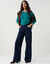 T-shirt uni col rond stretch (vert sapin)