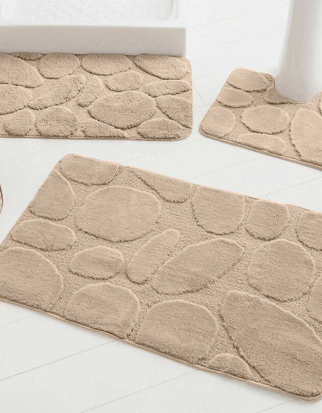 Tapis de bain motif galets (sable)