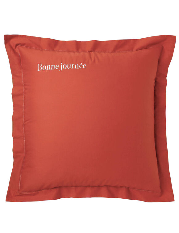 Taie d'oreiller &agrave; personnaliser - coton 57 fil/cm&sup2; (terracotta)