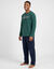 Pyjama brod&eacute; en maille polaire (vert / marine)