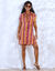 Robe-chemisier courte, crépon rayé multicolore (veelkleurig)