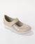Brede schoenen met riempjes, in leer met rekbare pasjes (beige)