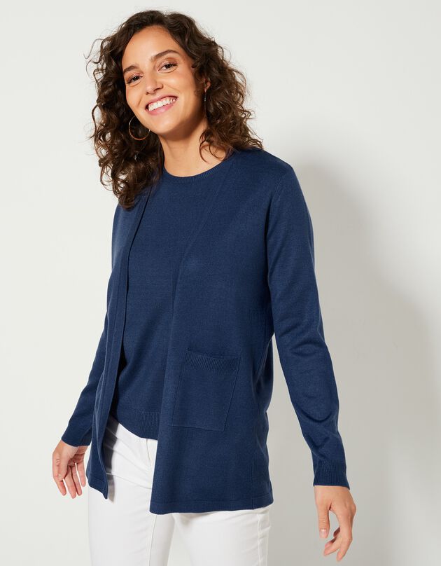 Vest met kasjmiertouch (marine)