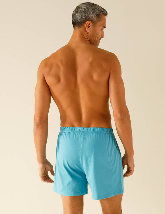 Caleçon flottant ouvert uni - lot de 4 (gris + marine + turquoise)
