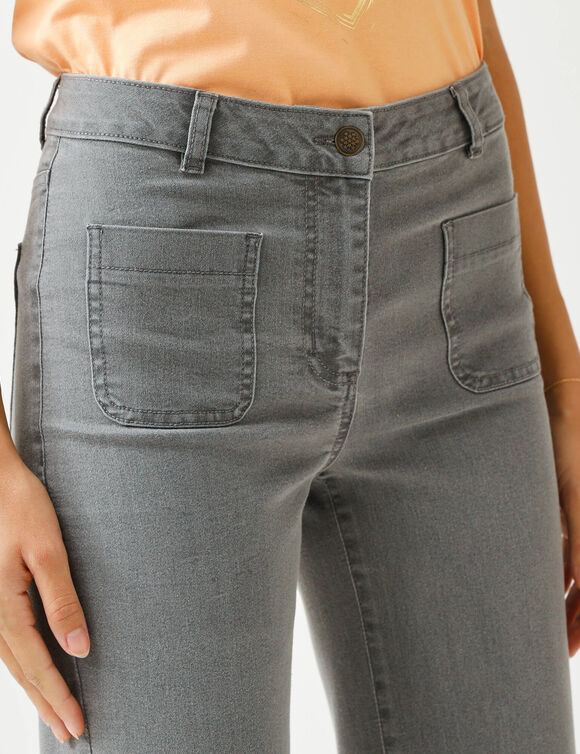 Jean coupe large taille haute, grande stature (gris)