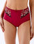 Gainette microfibre tulle brod&eacute; Caminata (cerise)