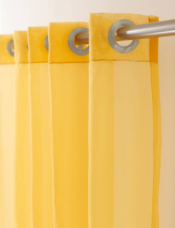 Panneau voile uni finition œillets (jaune)