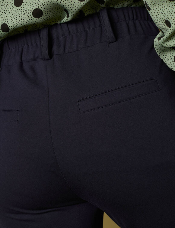 Effen chino broek, milanotricot (marine)