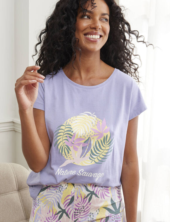 Tee-shirt manches courtes "Nature Sauvage" (parme)