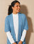 Lang vest met mohairtouch, korte mouwen (grijsblauw)