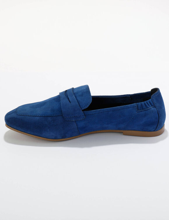 Mocassins croûte de cuir (bleu)