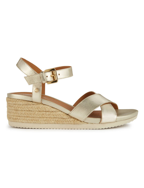 Sandalen met sleehak Ischia Corda (goudkleurig)