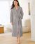 Fleece-badjas met pluche-achtige textuur en lange mouwen, lengte 130 cm (grijs)