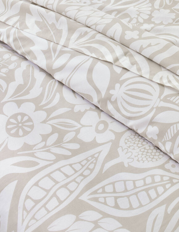 Linge de lit Montego en coton imprim&eacute;  (beige)