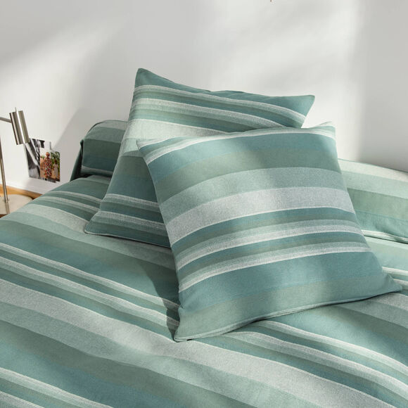 Plaid jet&eacute; multicolore coton tissage artisanal (eucalyptus)