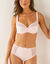 Coria effen katoenen slip met kant &ndash; set van 2 (poeder)
