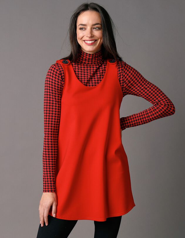 Effen mouwloze tuniek, milanotricot (rood)