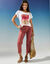 T-shirt in fifties model met arty print, jerseytricot (terracotta)