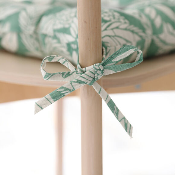 Galette de chaise carrée imprimée - lot de 2 (vert amande)
