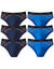 Gesloten slip met hoge taille - set van 6 (blauw + marine)