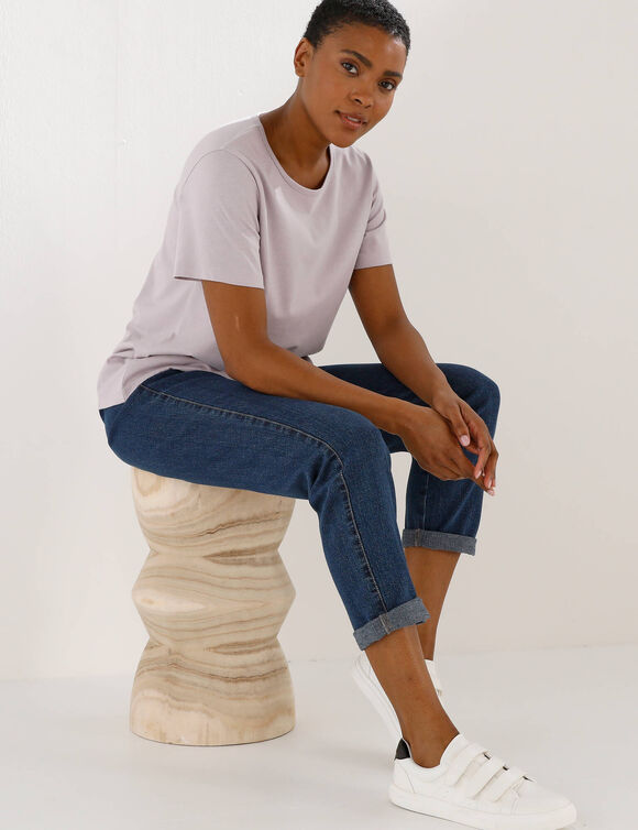 T-shirt manches courtes uni (parme)