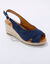 Sandalen met sleehak in koord en open neus (blauw)