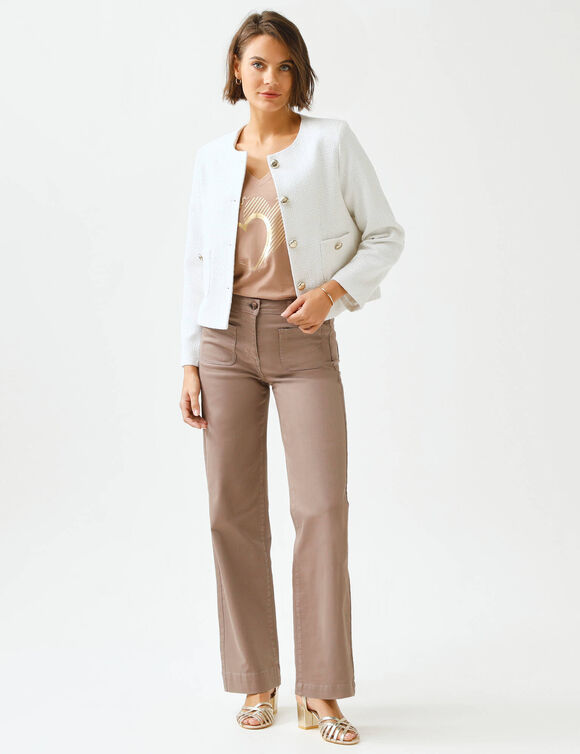 Veste boutonn&eacute;e, tweed (&eacute;cru)
