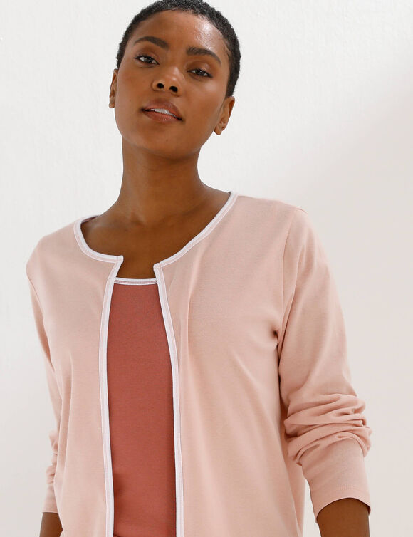 Gilet bicolore sans boutons (rose gris&eacute;)