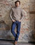 Pull col rond 80% laine (taupe clair)