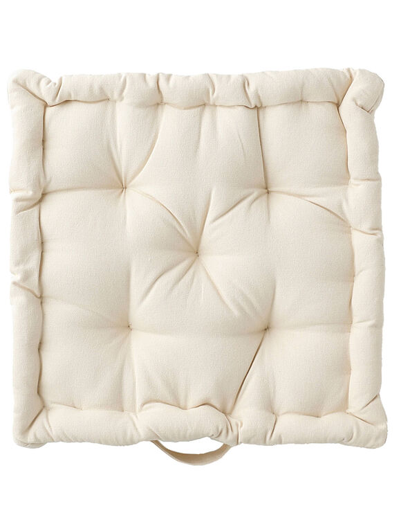 Coussin de sol uni coton (écru)