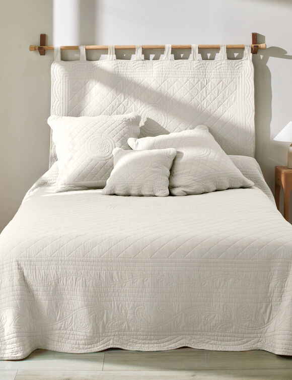 Effen hoofdeinde in katoen, boutisstijl, Cassandre (ecru)